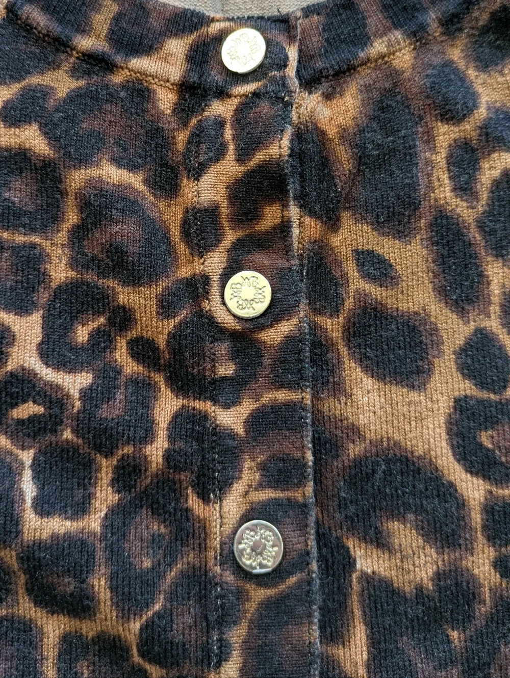 NWOT White House Black Market Leopard Print Crewneck Long Sleeve Cardigan Size S - Picture 7 of 10